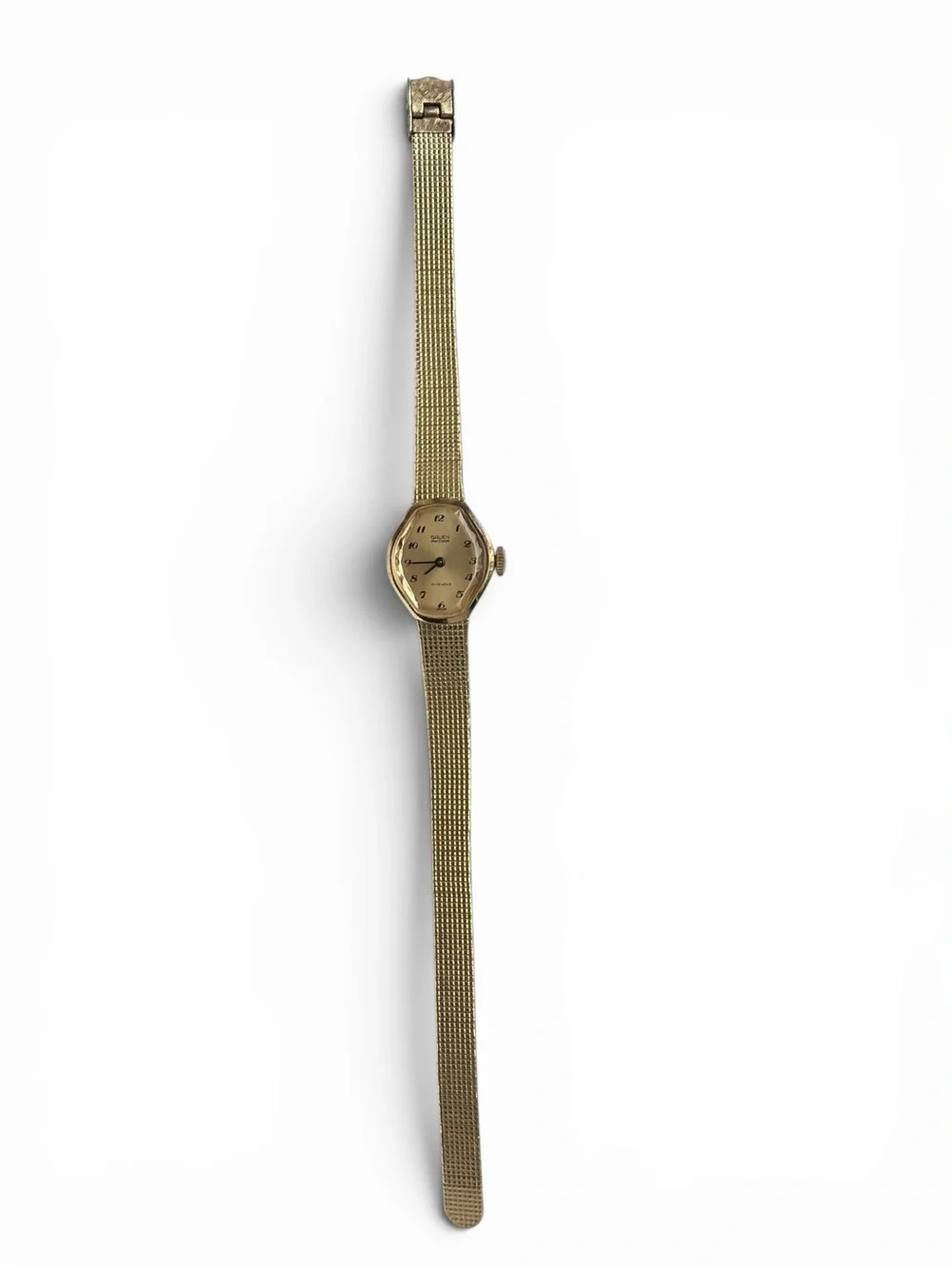 Vintage Gruen Precision 17 Jewels 14k Gold Watch 10k Plated Band 7.5” Heirloom